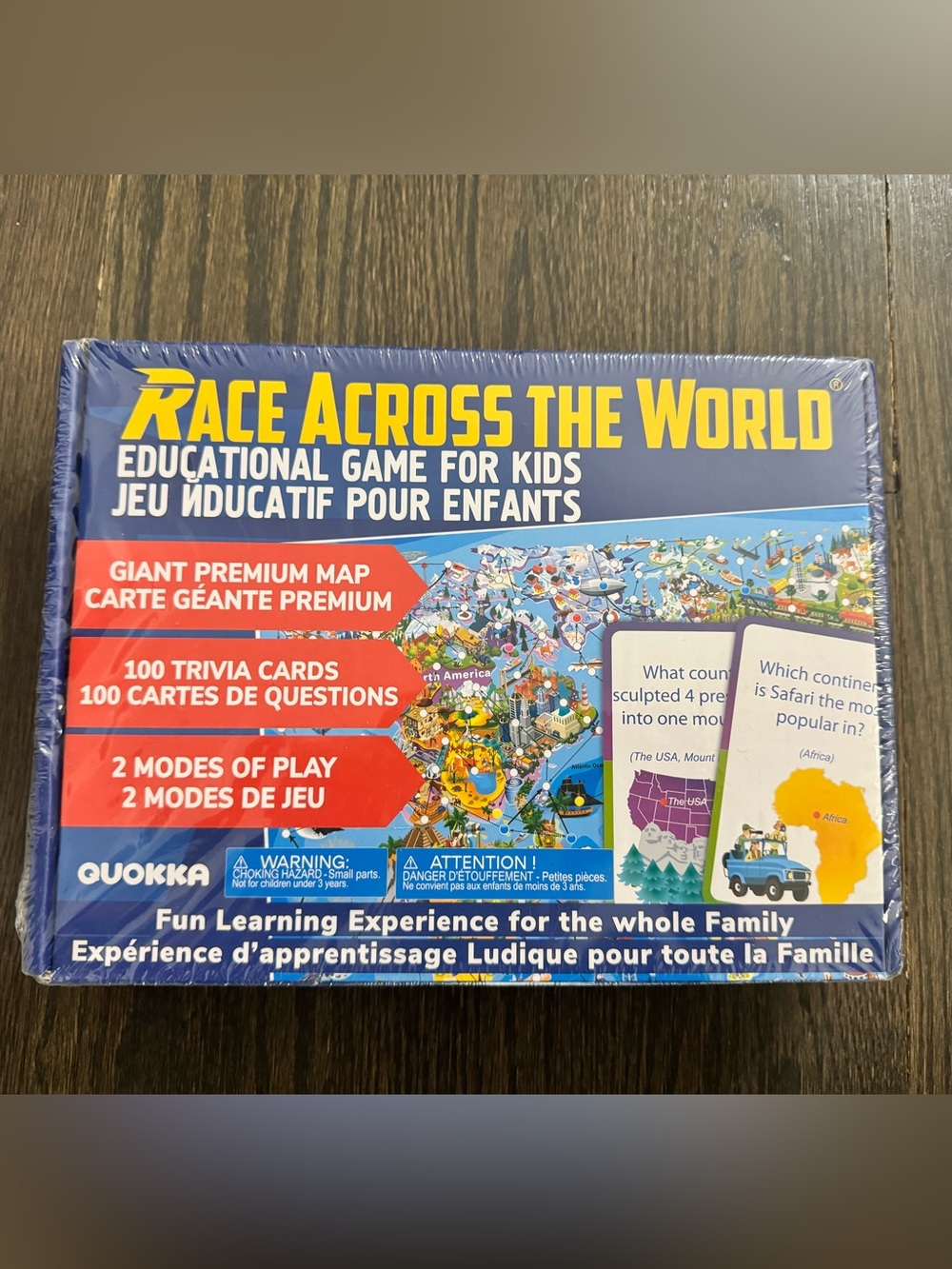 Race Across the World Family Educational Board Game - Blue